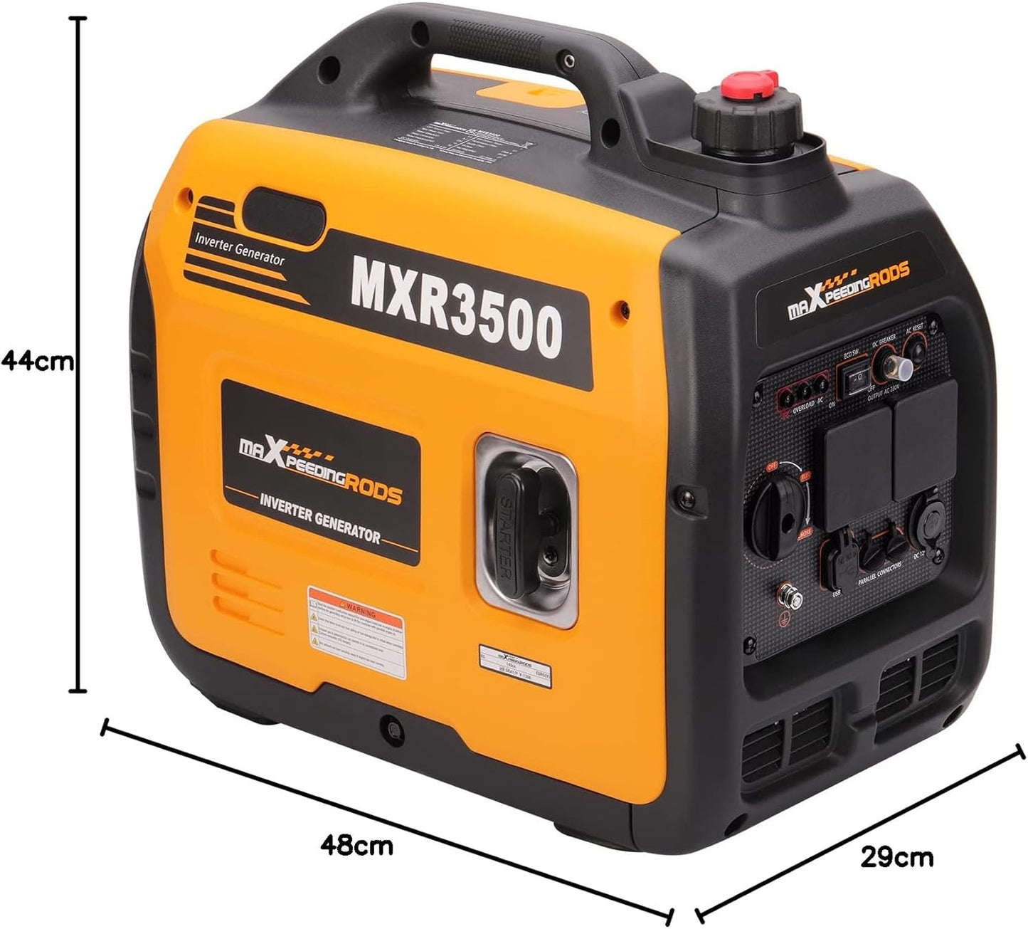 maXpeedingrods 3300W Portable Inverter Generator Petrol Silent Pure Sine Wave Generator for Camping, RV Travel, Home, or Jobsites